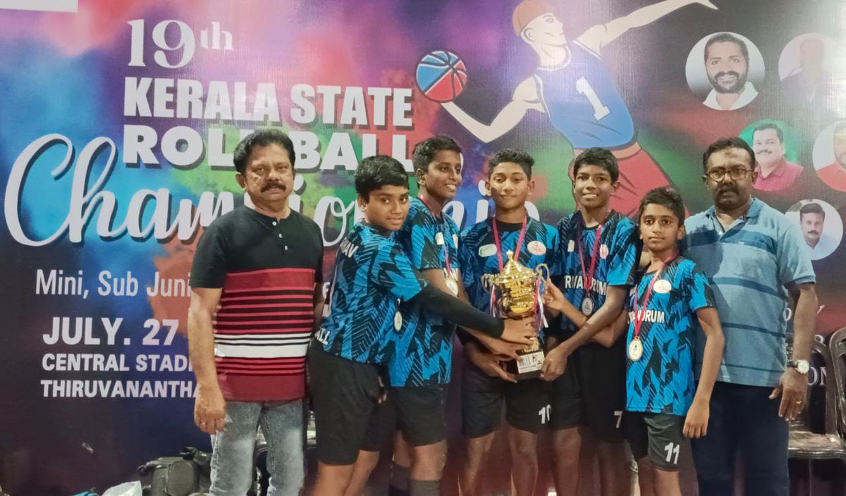 Jonathan Edwards, Advaith Manjush Kurup &amp; Madhav Praveen of 8C, Gaurav Unnikrishnan of 8B, Aagney S S of 6A were the members of the Trivandrum District Rollball Team who won the Gold Medal at the Kerala State Rollball Championship (Sub-Jrs) held at Central Stadium on 30 July 2023