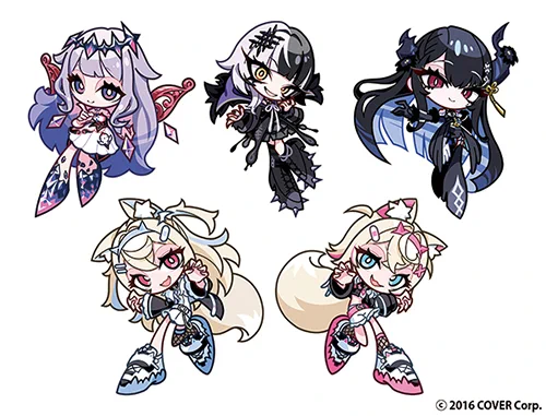 弊社でhololive English -Advent-様のグッズイラストを制作いたしました! (ピーディーはラフ・監修などを行っています) Hellarts has worked on the chibi art for the new Hololive EN unit hololive English -Advent-. It is a honor for me to join this project as Art director! #holoAdvent