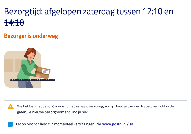 stakke's tweet photo. Zeg @PostNL wanneer krijg ik een update? https://t.co/LmzMnSf7yj