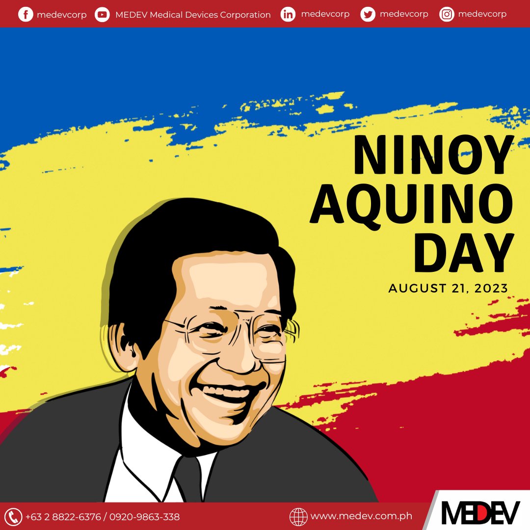 MEDEVCORP's tweet photo. Ninoy's courageous acts paved the way for the restoration of our freedom and democracy. Let us honor Ninoy's legacy by promoting democracy, justice, and serving the Filipino people with compassion. 🤝 #NinoyAquinoDay https://t.co/TjJ7Mk8NVj