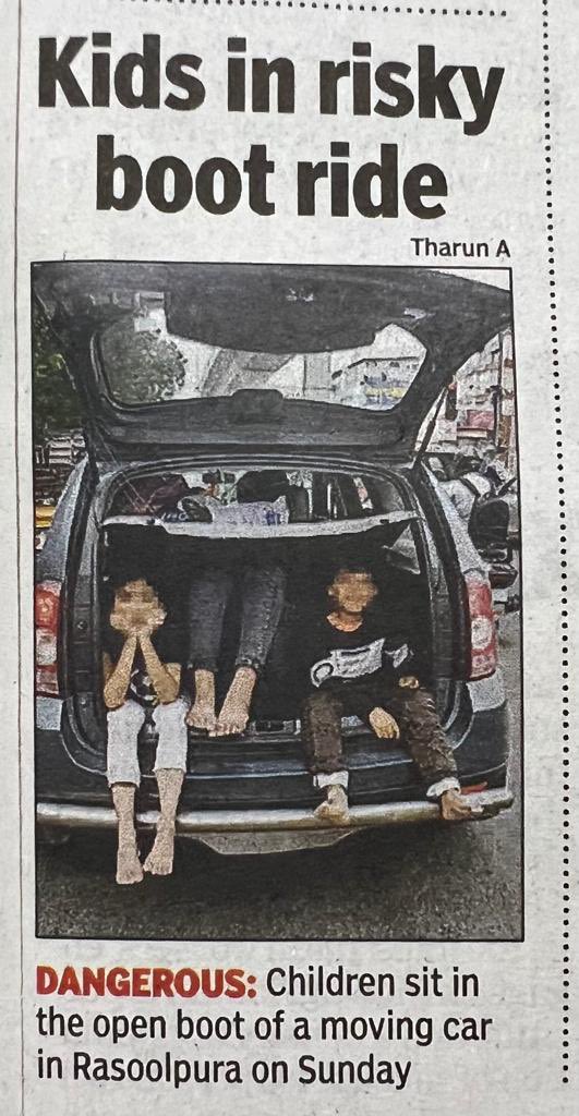 TelanganaDGP's tweet photo. How can parents be so irresponsible and careless? 

Is this what they are teaching these innocent children about safety and discipline? 

The first education lessons starts at home and some parents are thoroughly negligent. I urge and urge strongly to pass on good values to your children.