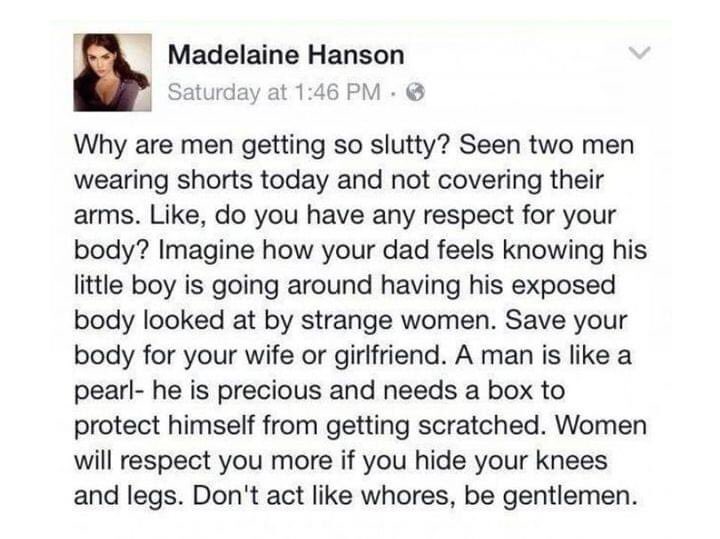 Message from the matriarchy.