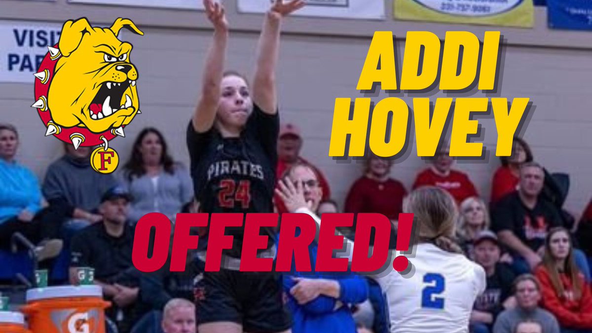 AddiHovey's tweet photo. Thanks @CoachKurt, Coach Carlson and Coach Salter for a great @FerrisWBBall camp! I had alot of fun and got better. I'm also  excited to announce I have recieved an offer to continue my academic and athletics in Basketball and Track at FSU! Go Bulldogs!
@M_B_A_Bball @hart_girls https://t.co/Xs3XXvn1FU