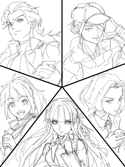 【フォロワーさんの見たいイケメンを描く】のラフができました✍️✨ちょっとずつ進めて進捗を更新していきます💪