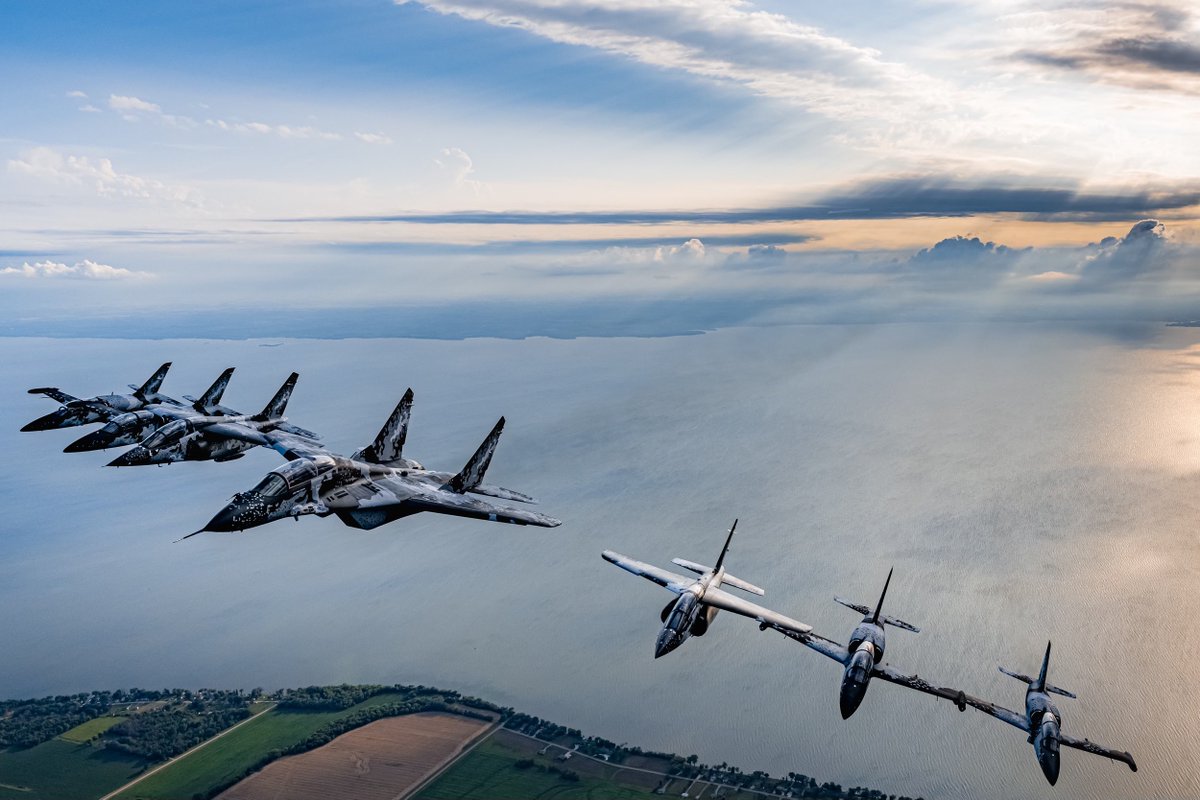 rookisaacman's tweet photo. Real exciting @EAA w/the @PolarisProgram team. We introduced a new jet team - Ghost Squadron. Goal is to fly a few airshows + some commercial R&D work. It takes a big team to pull off an 8-ship at the busiest airshow in the country. Thankful to all that contributed. If you are interested in aviation, drop a question in comments & I will try to answer.