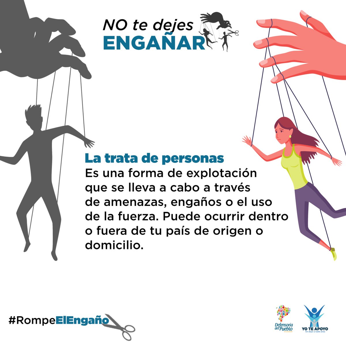 FatimitaHer's tweet photo. Detrás de la trata hay historias de dolor y explotación. Actúa ahora. #RompeElEngaño ✂️🎭 #NoTeDejesEngañar 🚫
#DiaMundialContraLaTrata https://t.co/cDKsJ9TyRz