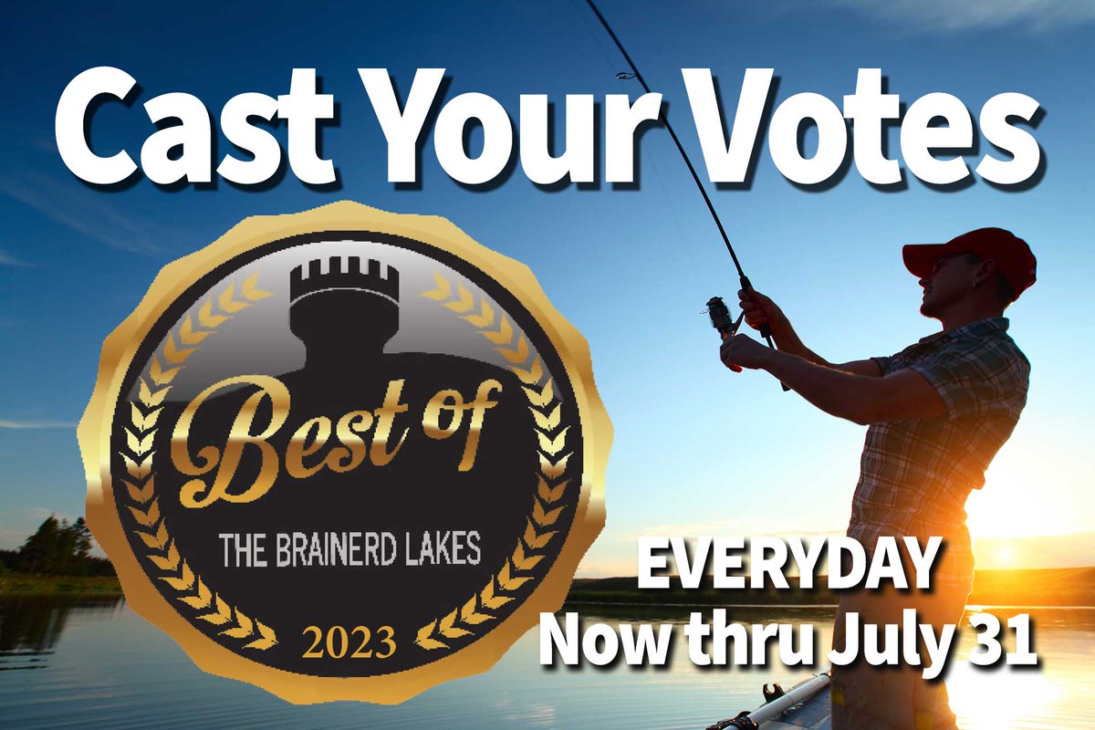 brd_dispatch's tweet photo. Last Cast!!! Voting ends July 31 in the 2023 'Best of the Brainerd Lakes' Contest!   >>>  
https://t.co/6iR7OGEX5i https://t.co/hP8Hq7qYss