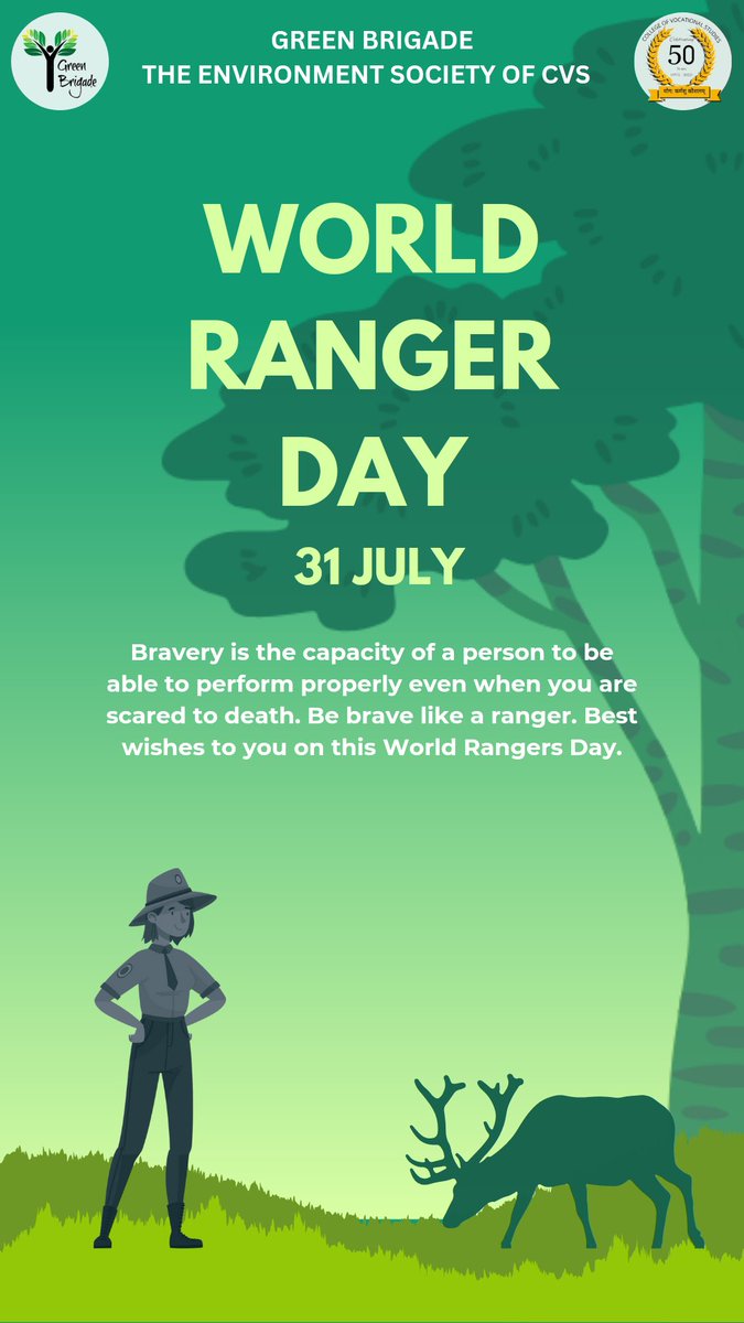 _GreenBrigade's tweet photo. Happy #WorldRangerDay! 🌍🦁 Let's salute the courageous rangers who safeguard our wildlife and nature. Their dedication preserves biodiversity and ensures a greener future. Thank you for protecting our planet! 🌿🐘 #Conservation #WildlifeHeroes https://t.co/D9dyd5ScgT