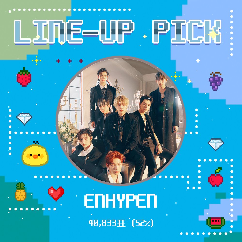 myloveidol_kpop's tweet photo. #테마픽 #라인업픽2 #2023HDA

#라인업테마픽 2차
2023 K 글로벌 하트드림어워즈!
가장 기대되는 라인업은?

🏆 1위 #엔하이픈 #ENHYPEN 축하합니다!

🎁보상: CM보드 광고
📍위치: 고속터미널역 (7호선)
🗓️기간: 8월 10일 ~ 8월 24일 (15일)

❤최애돌 인기상 투표하기
https://t.co/iLrUulhKyb https://t.co/FQBesJeVhk