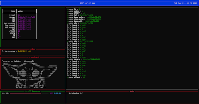 blueteamsec1's tweet photo. Bropper - An Automatic Blind ROP Exploitation Tool #Brop #Bropper #RopExploitation #RopGadgets https://t.co/1TnHiY6bTe https://t.co/YzzQDFQzLA