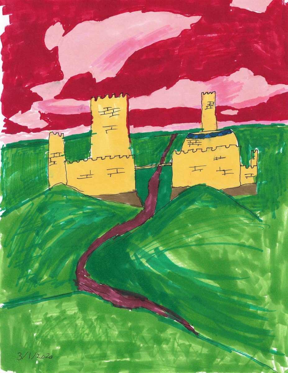 Here's some concept art I did with some markers way back in the day. Must have been over three years now. #conceptart #comics #redsky #markers #redsky #art #ArtistOnTwitter