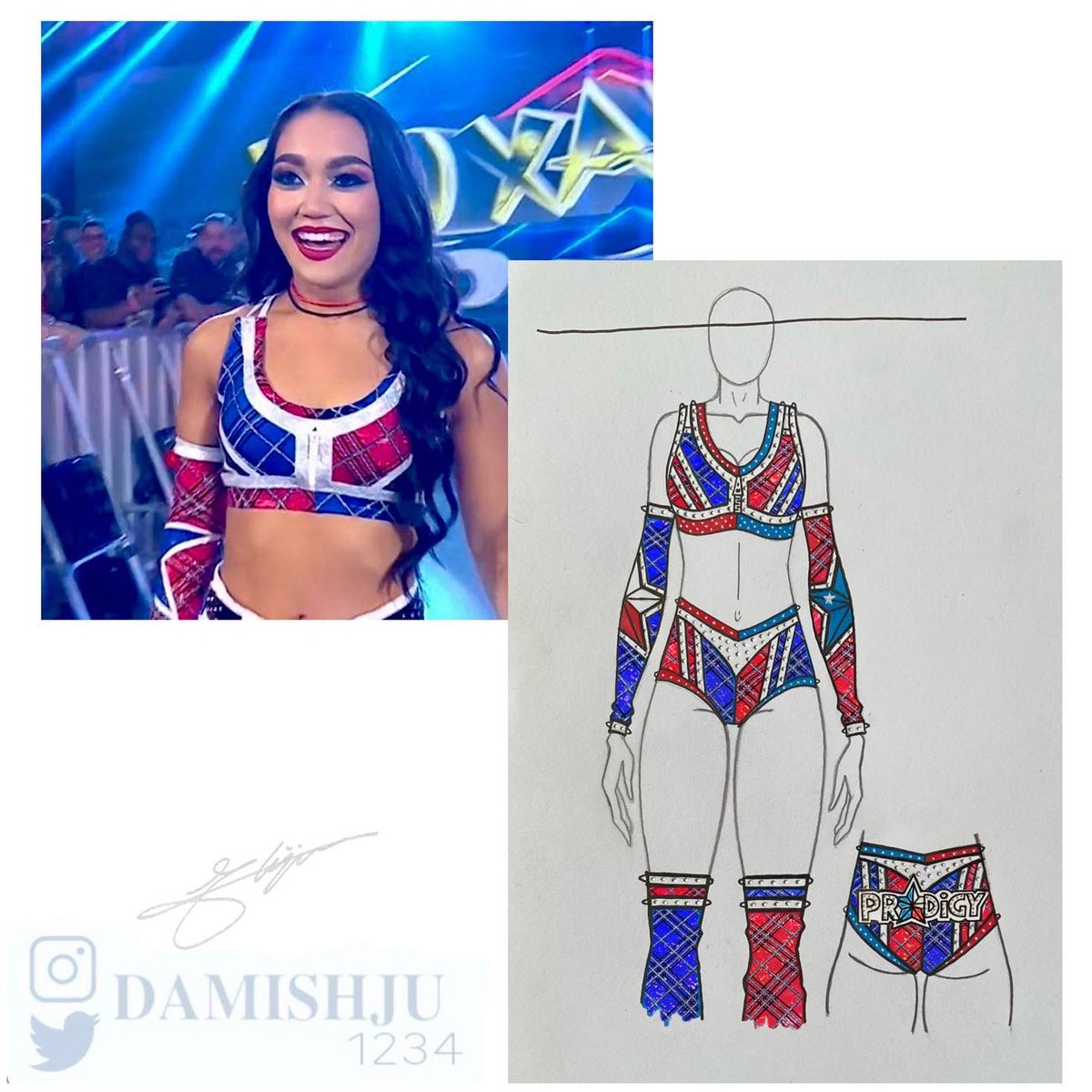 Gear collab I did with @roxanne_wwe for the great american bash 🇺🇸