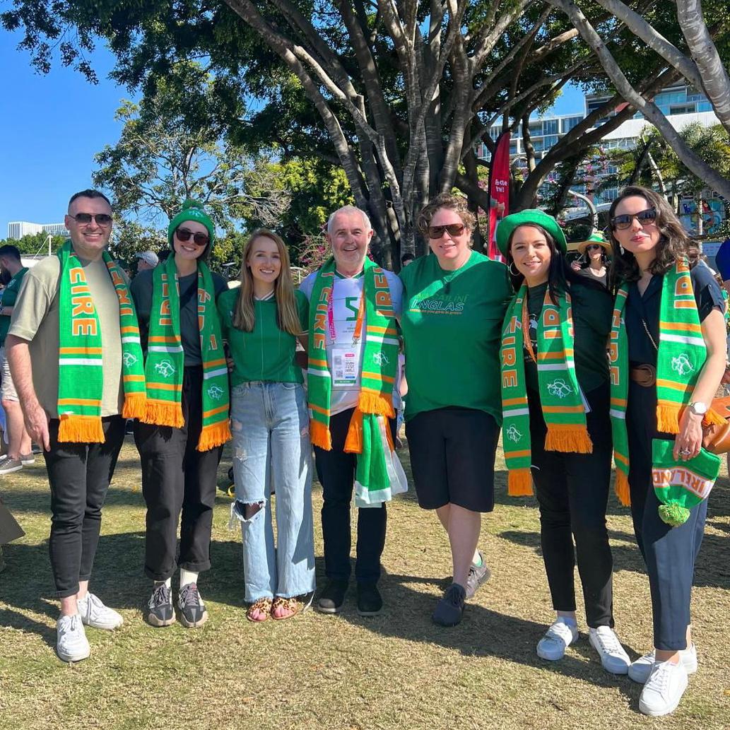 irlembaustralia's tweet photo. It was incredible to see such a massive turnout of #GirlsinGreen supporters yesterday at the #FIFA Fan Festival Irish Takeover by @irishsupportqld. We will be cheering loud &amp; proud for the team tonight &amp; look forward to seeing the sea of green in the stands once again. #COYGIG https://t.co/ZJgfh35fK9