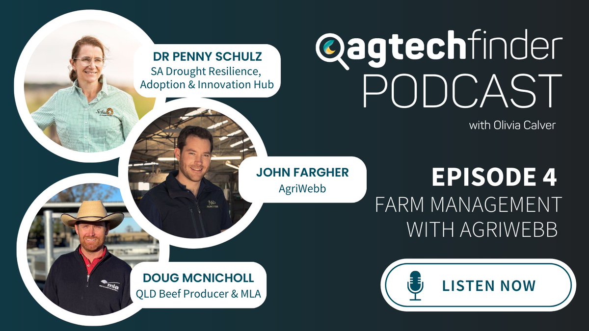 agtechfinder (@agtechfinder) on Twitter photo EP 4: Farm Management with <a href="/AgriWebb/">AgriWebb</a>. Tune in to hear about the 'new frontier' of farm management with #AgriWebb co-founder <a href="/JohnFargher_AW/">John Fargher</a> adoption specialist <a href="/pennyschulz/">Penny Schulz</a> and QLD beef producer <a href="/DougMcNich/">Doug McNicholl</a>. Hosted by <a href="/OliviaCalver1/">Olivia Calver</a> 🎧 agtechfinder.com/agtech-info/ep… EP 4: Farm Management with <a href="/AgriWebb/">AgriWebb</a>. Tune in to hear about the 'new frontier' of farm management with #AgriWebb co-founder <a href="/JohnFargher_AW/">John Fargher</a> adoption specialist <a href="/pennyschulz/">Penny Schulz</a> and QLD beef producer <a href="/DougMcNich/">Doug McNicholl</a>. Hosted by <a href="/OliviaCalver1/">Olivia Calver</a> 🎧 agtechfinder.com/agtech-info/ep…