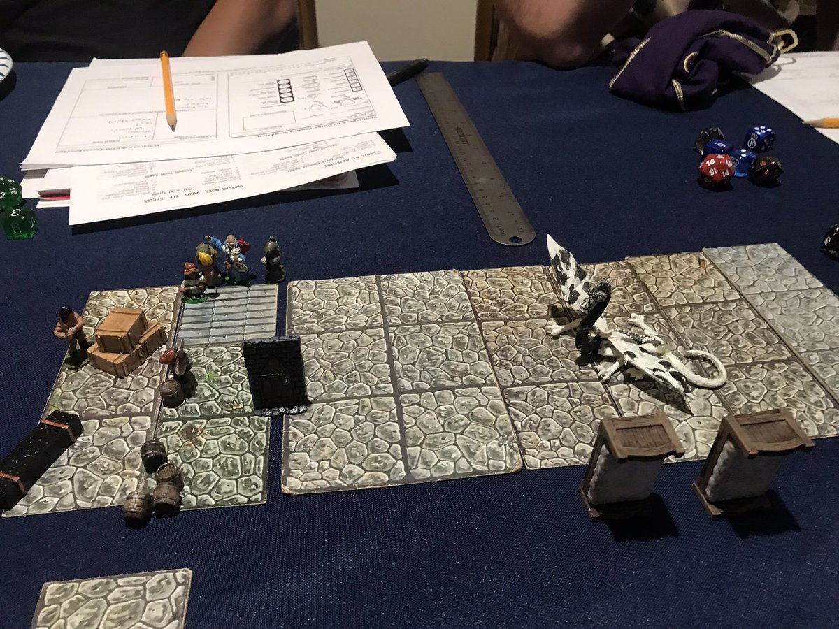 PadmesLover's tweet photo. Opening cellar door to sheep stables there was a neutral aligned black dragon, named Svetlana, who was chained, diseased & beaten
Brody the thief picked her locks to free her
She gave ample advice to battle Xenon her "evil" capture
#BasicDnD
#dungeonsanddragons #dnd #ttrpg https://t.co/OXFrP6kgOV
