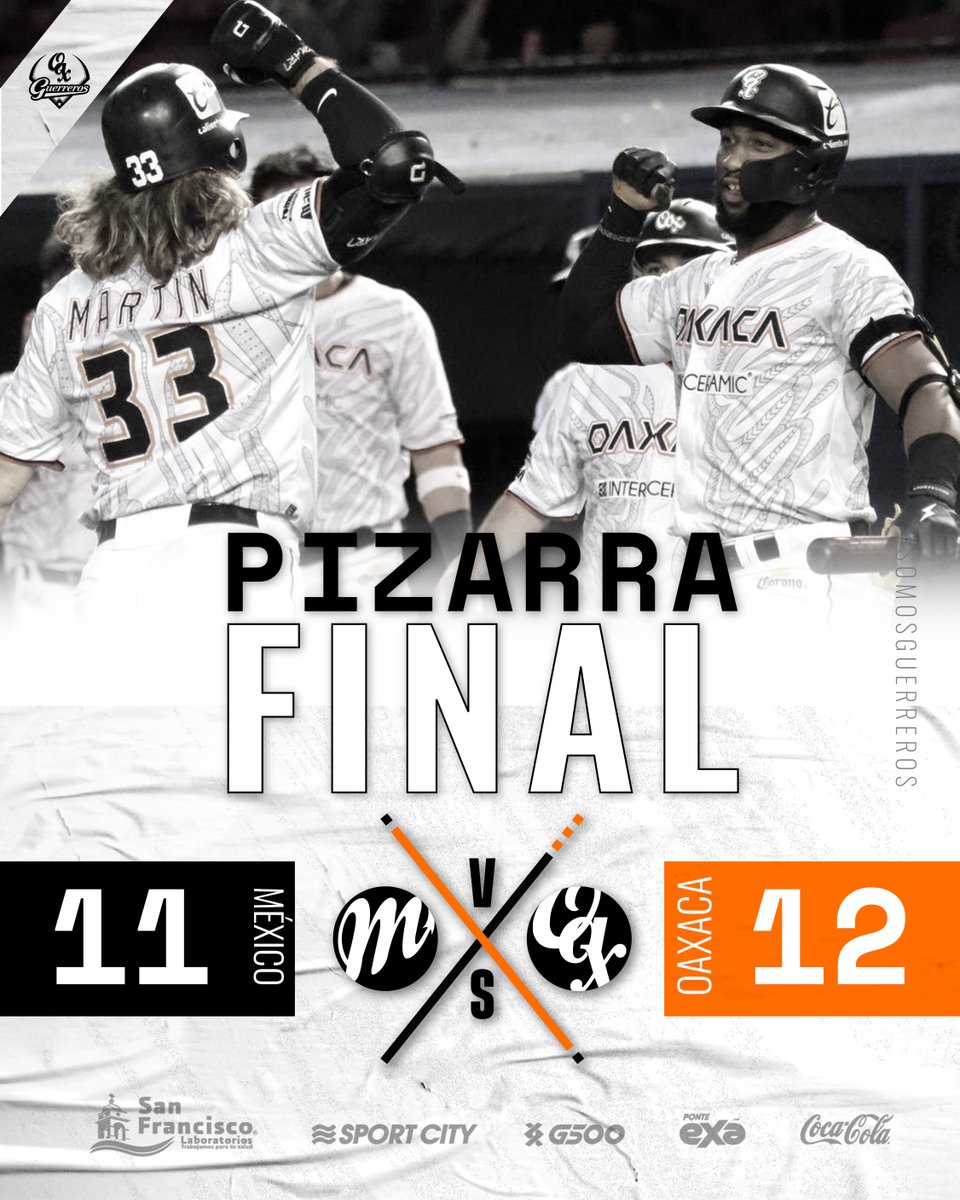 🗣️¡WALK OFF BÉLICO Y LA SERIE ES NUETRA! 🔥⚫️⚪️

Pizarra final en Oaxaca

<a href="/DiablosRojosMX/">DiablosRojosMX</a> 11-12 <a href="/GuerrerosOax/">Guerreros de Oaxaca</a>

#SomosGuerreros⚔️