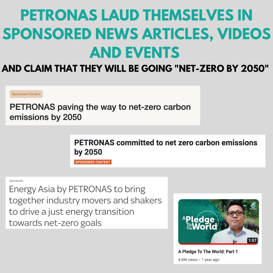 RimbaWatch's tweet image. RimbaWatch is shocked by news of Petronas's fossil fuel discoveries and we're disappointed by the inadequacy of their net-zero plans (NZCE 2050), including the exclusion of Scope 3 emissions from their strategy and the extent of greenwashing conducted by them.