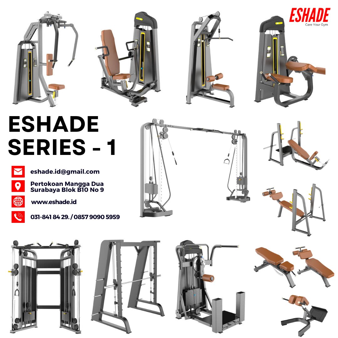 ESHADE PREMIUM FITNESS EQUIPMENT
SERIE 1 (BEST SELLER)

Pengiriman dari surabaya 
Bisa kunjungi toko 
Search via google maps "eshade official store"
Lokasi di Wonokromo - Surabaya