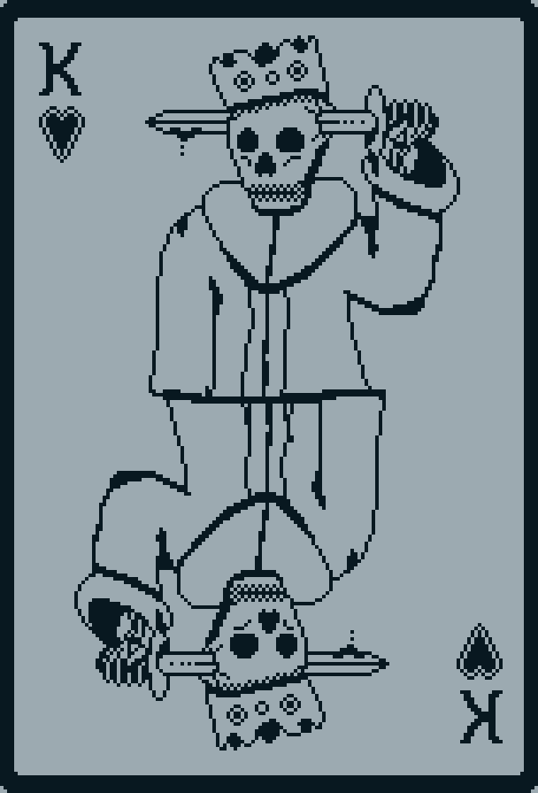 SecondToMost's tweet image. The King of #Hearts, aka "The Suicide King" in 1 bit for @Pixel_Dailies #pixel_dailies #pixelart