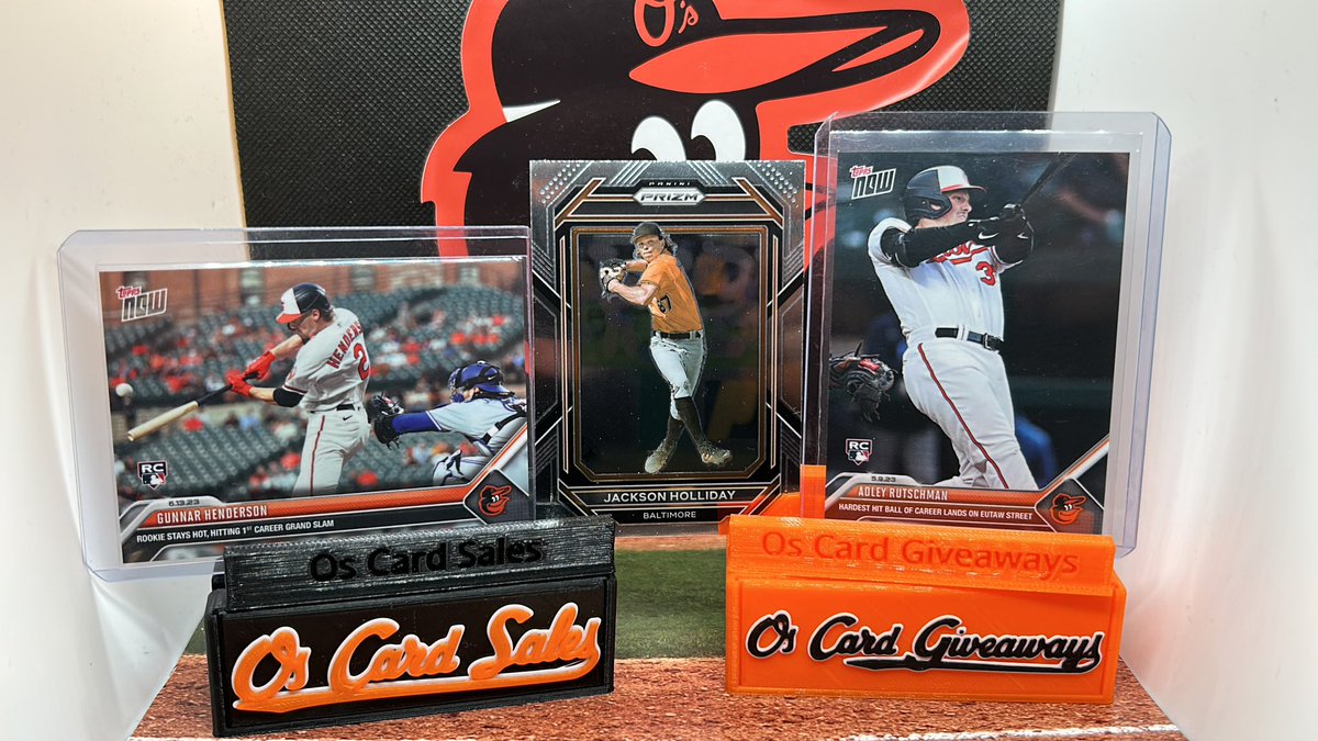 OsCardGiveAways's tweet image. Os win!!  Like retweet and follow tomorrow around noon I’ll select three winners the first receives the Gunnar Second receives the Adley and third receives the Jackson Holliday!! #Birdland