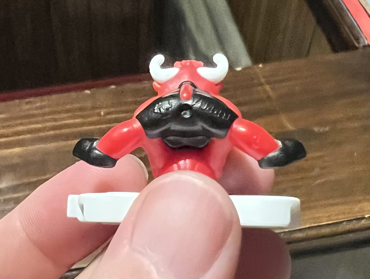 DukeOfAwesome's tweet photo. This Benny the Bull Kinder Surprise toy needs to chill the fuck out. https://t.co/HFBdobda3L