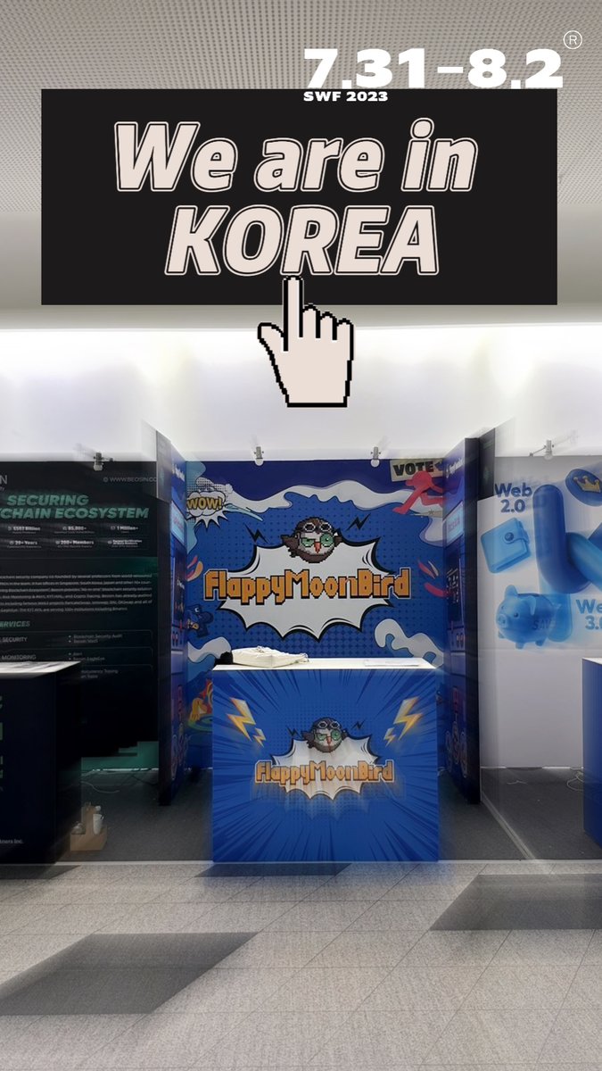 flappymoonbird's tweet photo. 🦉Attention, birds!
FlappyMoonbird has flocked with @swfoffical to Korea for #SeoulWeb3Festival2023

🎁Drop by and indulge in exhilarating games to win fabulous gifts
📆 31July - 02Aug 2023, 10AM KST
📍Dongdaemun Design Plaza ArtHall B2
#Flappymoonbird #Flappyfam  #playforfun https://t.co/CT96G1HCeY