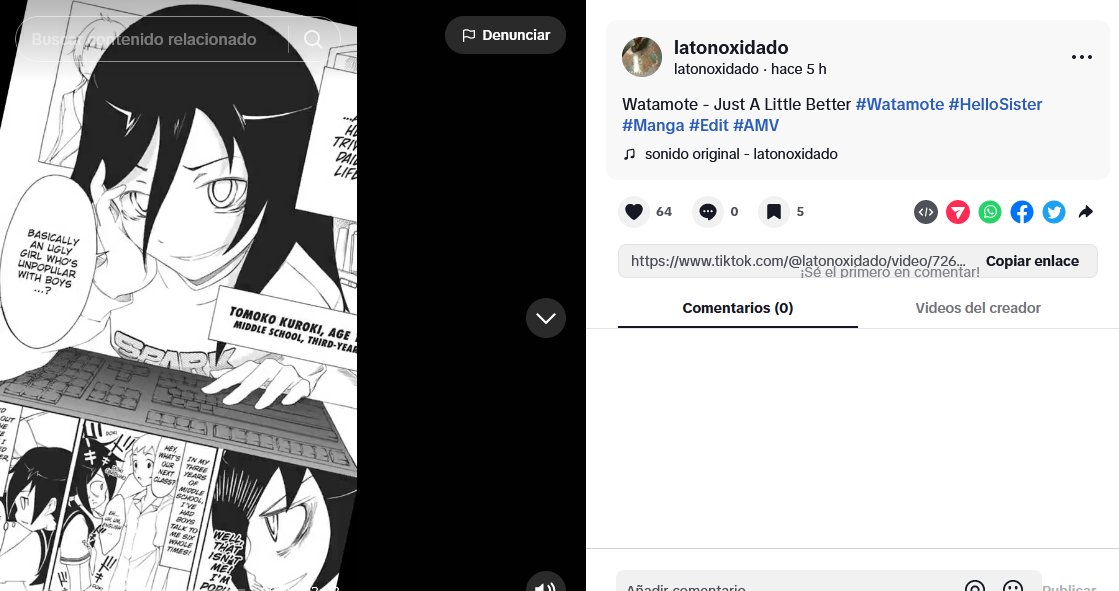 LatonOxidado's tweet photo. New TikTok: https://t.co/B3PcxAOHmv
#Watamote #Manga #Amv #HelloSister https://t.co/bxaOzPsLlI