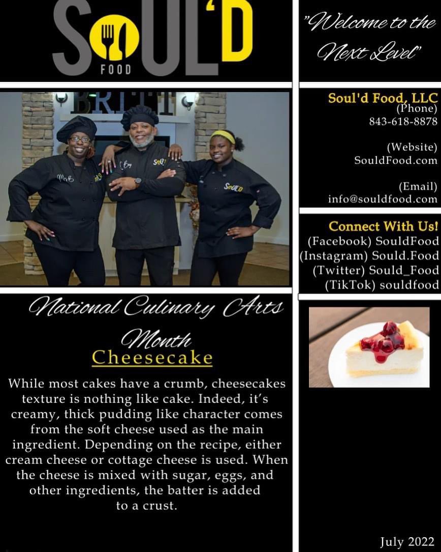 Sould_Food's tweet photo. #NationalCheesecakeDay
#July30th💛
#NationalCulinaryArtsMonth
#blackownedbusiness #nextlevelcooking #foodporn #cheflife #bookus #souldfood https://t.co/XvgUEUooHZ