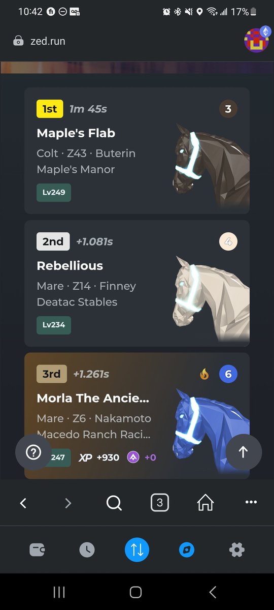 Placed 3rd in 1800 QF