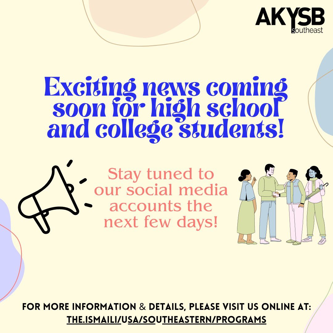 akysbsoutheast's tweet photo. We have Exciting news coming soon for high school and college students!
Stay tuned to our social media accounts the next few days! For more information and details, please visit us online at: https://t.co/rCTbXmp7lI https://t.co/Z7zLUt0Axf
