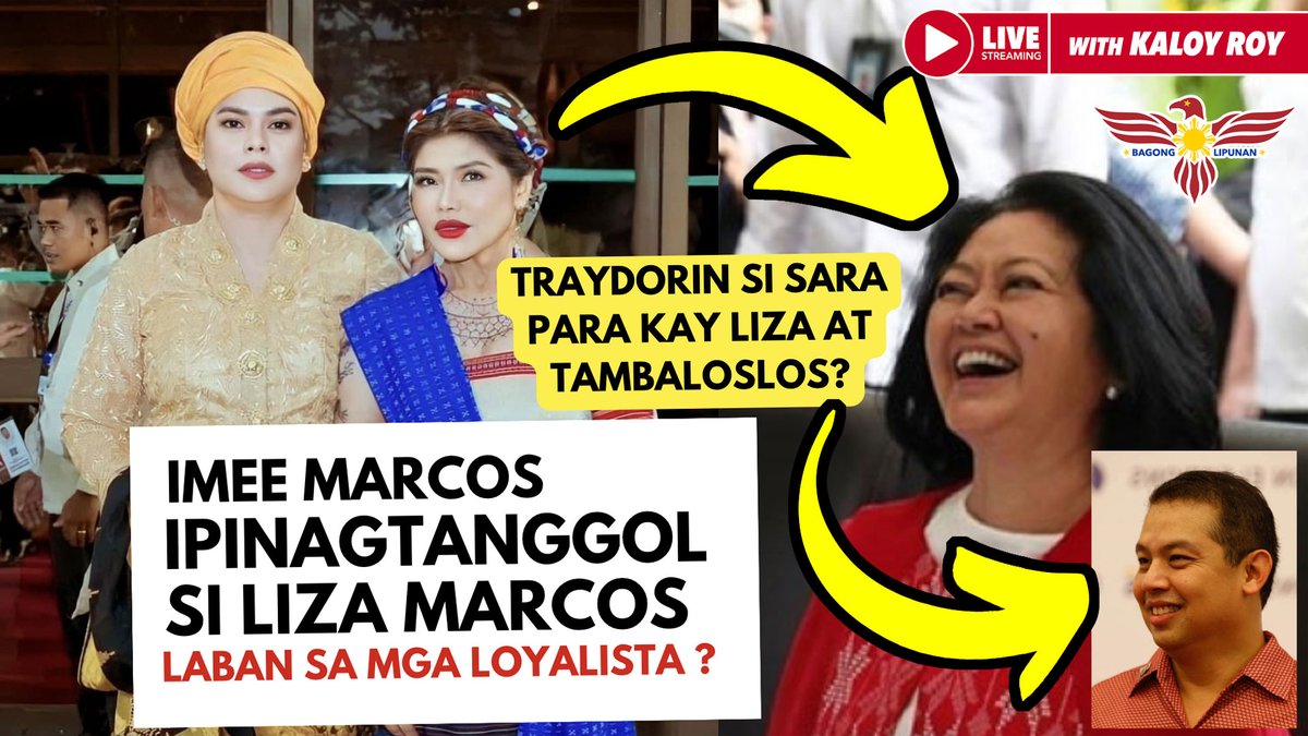 BagongLipunan72's tweet photo. #NEVERAGAIN magpabudol sa mga anak ni Ferdinand E. Marcos, Sr.! LOL!  Lumabas ang kaplastikan ni Imee Marcos sa taong bayan na nadismaya at binudol ng kanyang kapatid na si Bongbong Marcos.  Takot ba si Imee kay Liza at Tambaloslos? 

WATCH: https://t.co/TEXBj4TMmS https://t.co/ZwLgXbw3lv