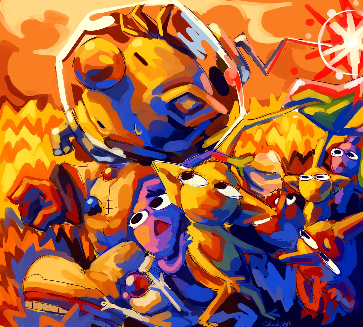 「friendship and sunsets  #pikmin」|end 💥 eyestrain ⚠️NEW comms 📌のイラスト