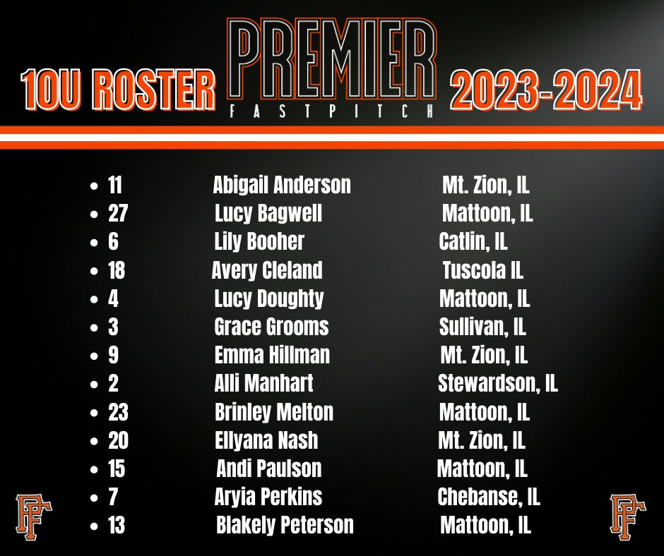 Introducing our 10u Premier Fastpitch Team! 👏🧡🖤