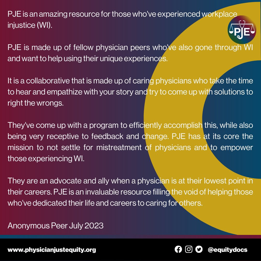 Providing peer support to colleagues is an honor & a privilege. So many talented #physicians & #surgeons in #Training & #Practice experience unethical & unlawful conduct by people w/power that disrupts their career. #abuse of #power is harmful to #clinicians & #patients.