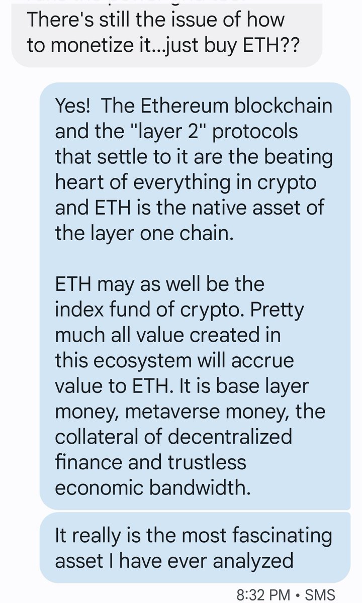 Still trying to convince my skeptical friends that it really is that simple. Just buy ETH.