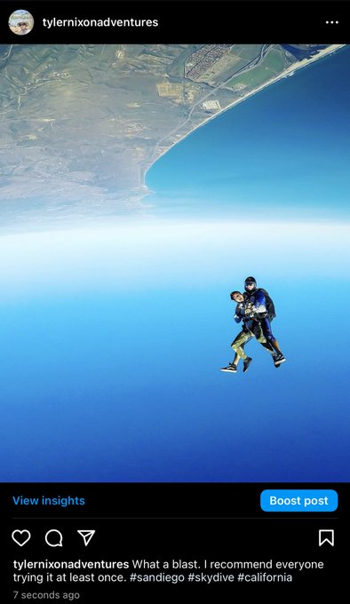 What a blast. I recommend everyone trying it at least once. #sandiego #skydive #california https://t<a href="/tag/california"class="tags"><span>#california</span></a><a href="/tag/sandiego"class="tags"><span>#sandiego</span></a><a href="/tag/skydive"class="tags"><span>#skydive</span></a>