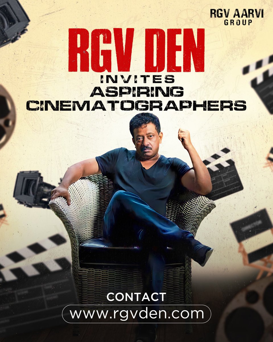 If you think you can shoot never before seen cinematography don’t waste your time and money in film institutes because here’s your chance .. Check rgvden.com for details #RgvDen #RgvAarvi