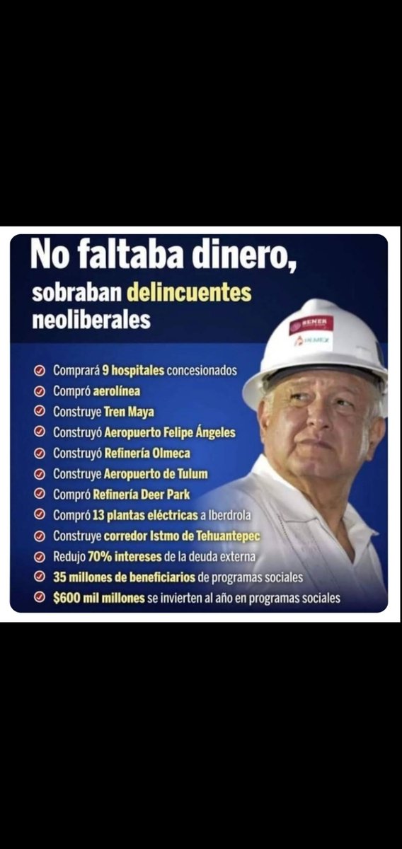 MargarethThatc3's tweet image. #ProyectosDeVida @lopezobrador_  
💕💖🇲🇽 EL MANDATARIO PRESIDENTE @lopezobrador_ HA DEMOSTRADO QUE SI NO HAY SAQUEO NI CORRUPCIÓN, EL DINERO SÍ ALCANZA 🇲🇽💖💕