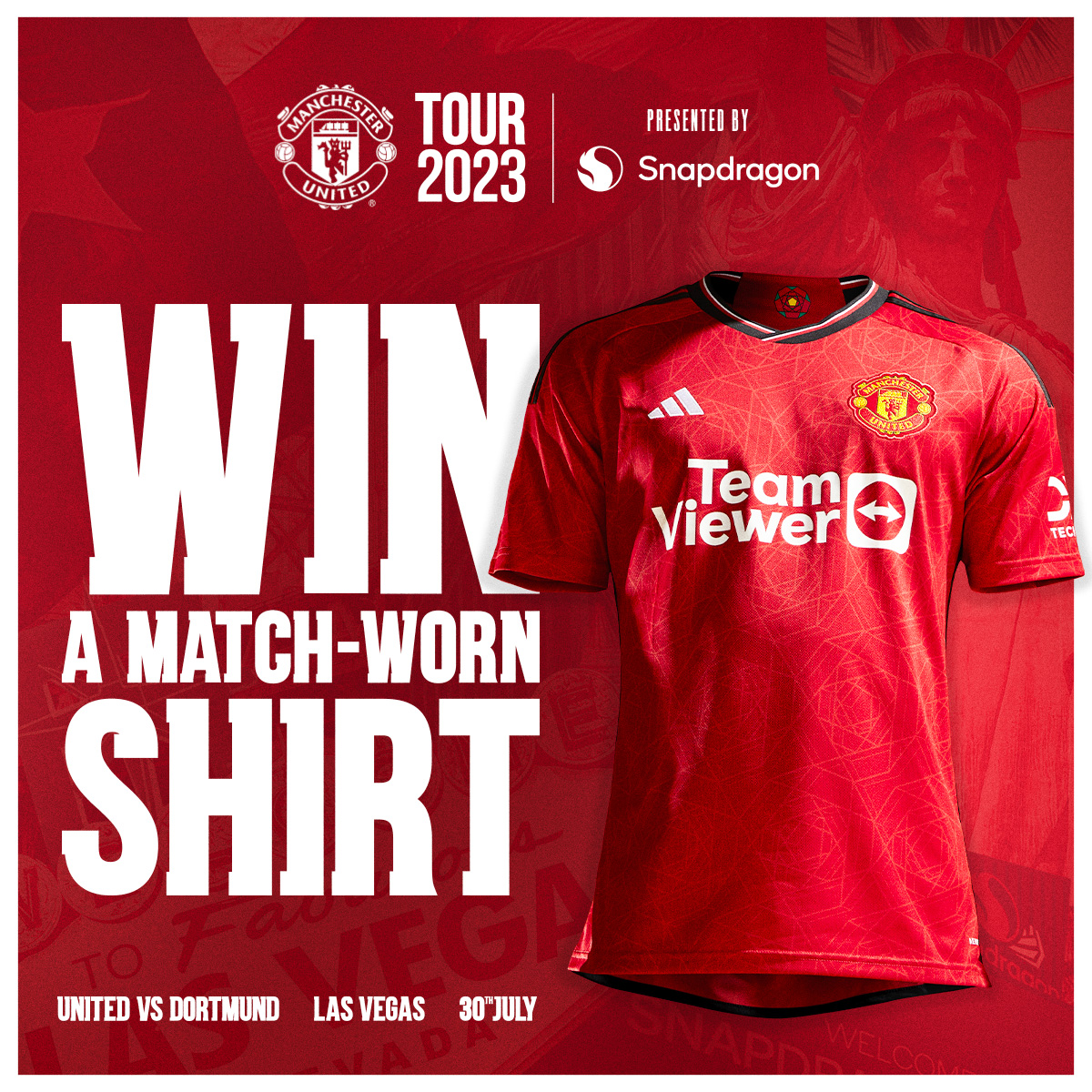 We're giving away a match-worn shirt from our clash with Dortmund — here's how you can win it 👇

1️⃣ Retweet this tweet
2️⃣ Follow @Snapdragon 

#MUFC || #MUTOUR23