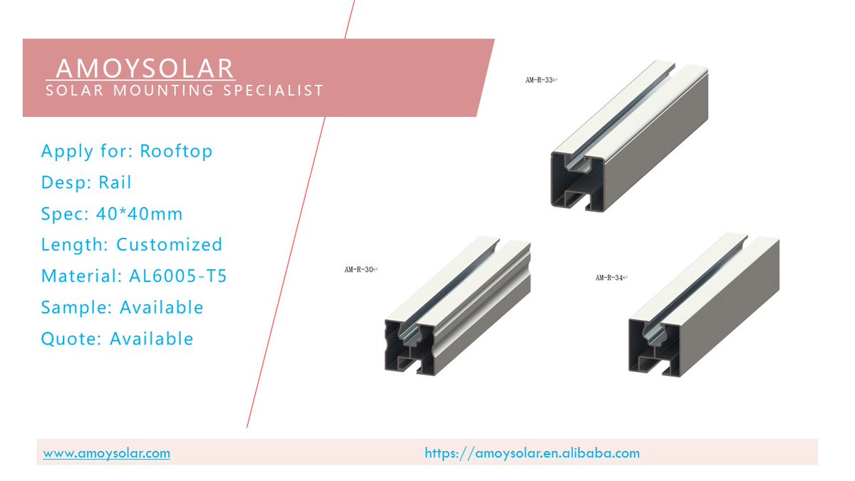 AmoySolar's tweet image. HOW Amoysolar help to save your costs on both sourcing and installation? Check out those high-demanded rails, the perfect partner for rapid-end mid/end clamps！ #solaraccessories #roofsolar # solarconstruction