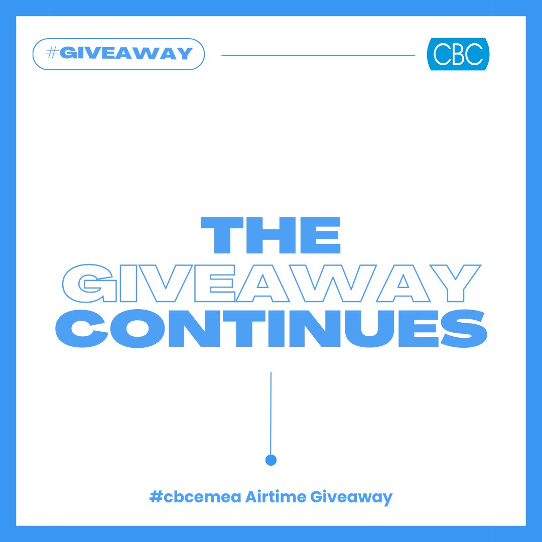 CBCemea's tweet photo. 🎉The #cbcemea airtime giveaway continues! 🎉 Stand a chance to win ₦5,000 airtime! Whether you're a previous winner or new participant, everyone can enter to win again! Check out the rules at https://t.co/LRmI5zwOMs and good luck! 🍀 #giveaway #cbcgiveaway https://t.co/Y1zSaycpWk