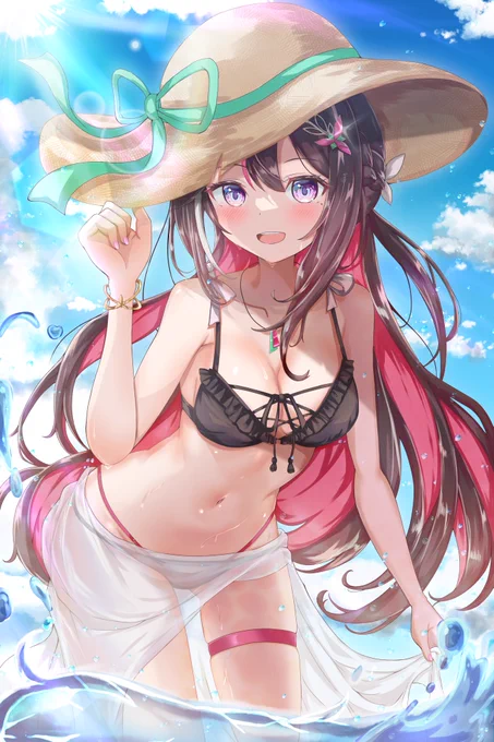 ホロライブサマー まだまだ夏はこれから! 水着なあずきち描きました〜! #AZKiART