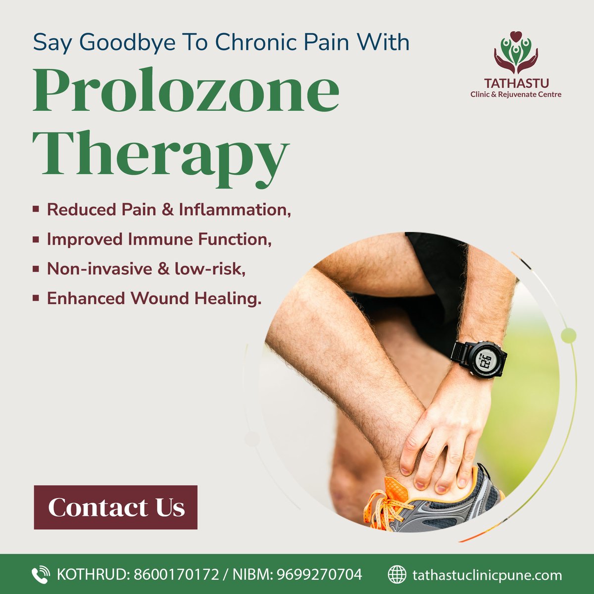 Ozone and Prolozone Therapies offer a safe and effective solution for chronic pain and injuries.

🌎  tathastuclinicpune.com
📲 Kothrud: 8600170172 / Salunke Vihar : 70570 05717
📍maps.app.goo.gl/6ABZi5vQ1qc6ng…

#ozonetherapy #ozone #tathastu #3Dvasculography #nutritionaltherapy