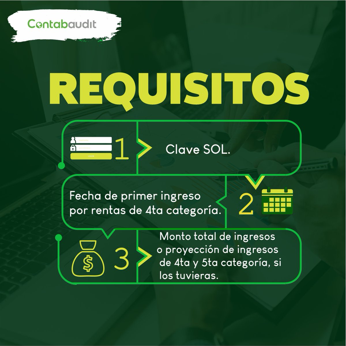 ContabauditPeru's tweet photo. #contabaudit📷 La Superintendencia Nacional de Aduanas y de Administración Tributaria (Sunat) informó que este 2023 las personas que estén en cuarta y quinta categoría podrán solicitar la suspensiónde cuarta.
#Sunat #Renta4taCategoria #Independiente #Trabajo #Empresa https://t.co/BVdjpHF0RO