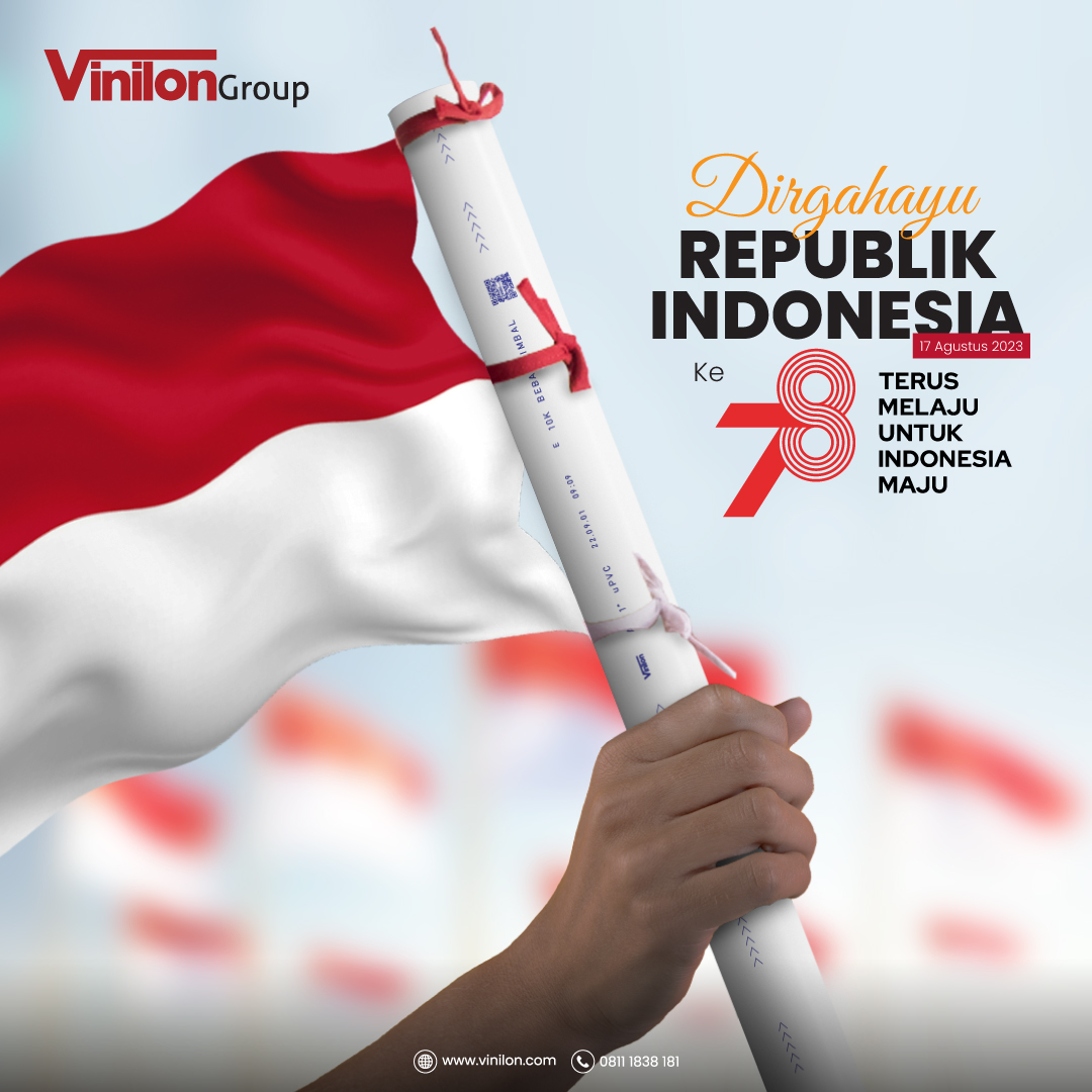 vinilon_group's tweet photo. MERDEKA!
Ayo Sobat Vini! Semangat juang dari para pahlawan kita tidak akan sia-sia selama kita menjadi generasi yang lentur dan kuat untuk membangun negeri bersama. #vinilongroup #vinilon #sistemperpipaan #pilihanterbaik #kuatdanlentur #generasikuatdanlentur #pipa #HUTRI77 https://t.co/brvbSr7Lsz