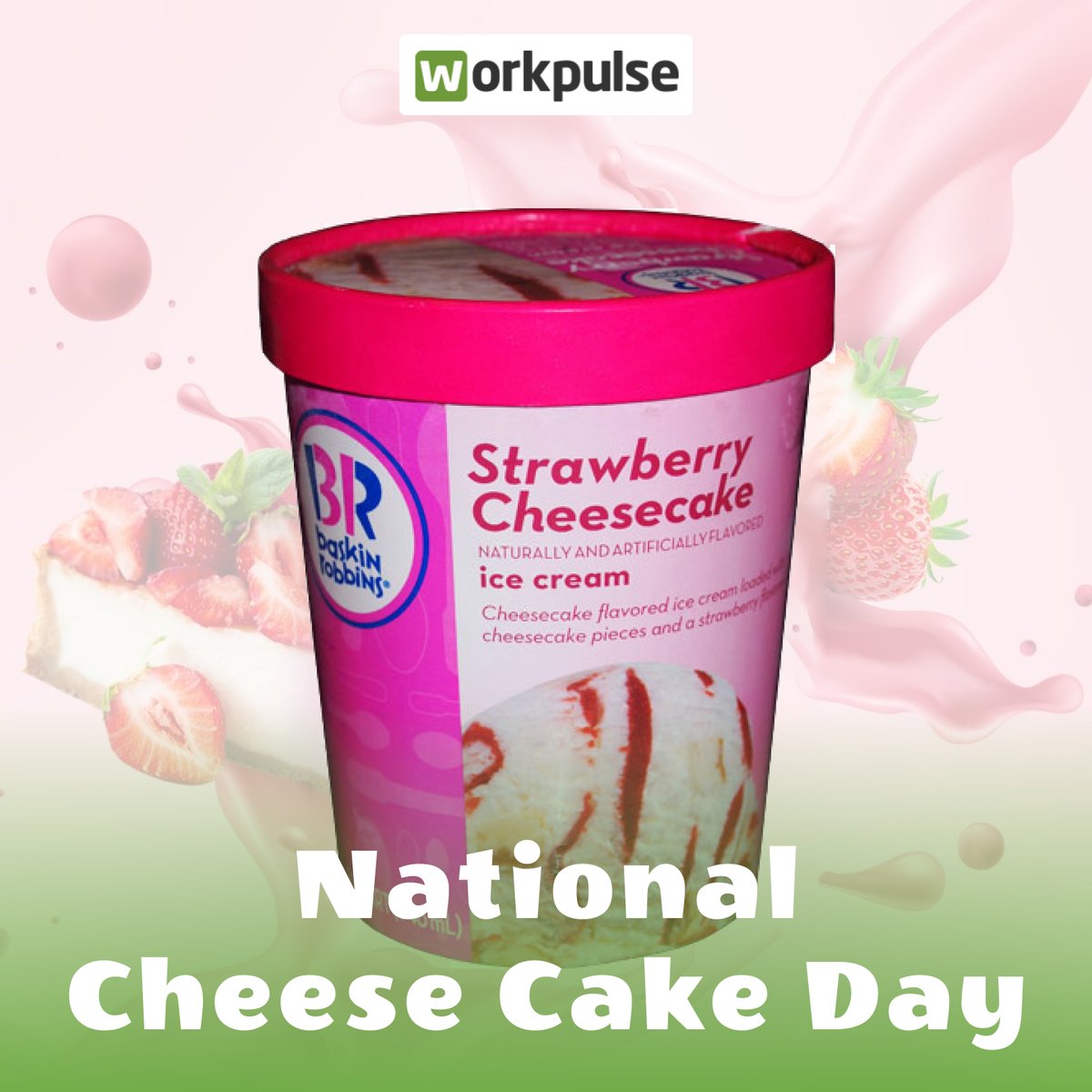 WorkpulseQSR's tweet photo. Happy National #Cheesecake Day! 🍰

Indulge in a slice of creamy goodness and savor the rich flavors that make cheesecake ice cream from Baskin Robbins a delightful treat. https://t.co/PPTiICEUil