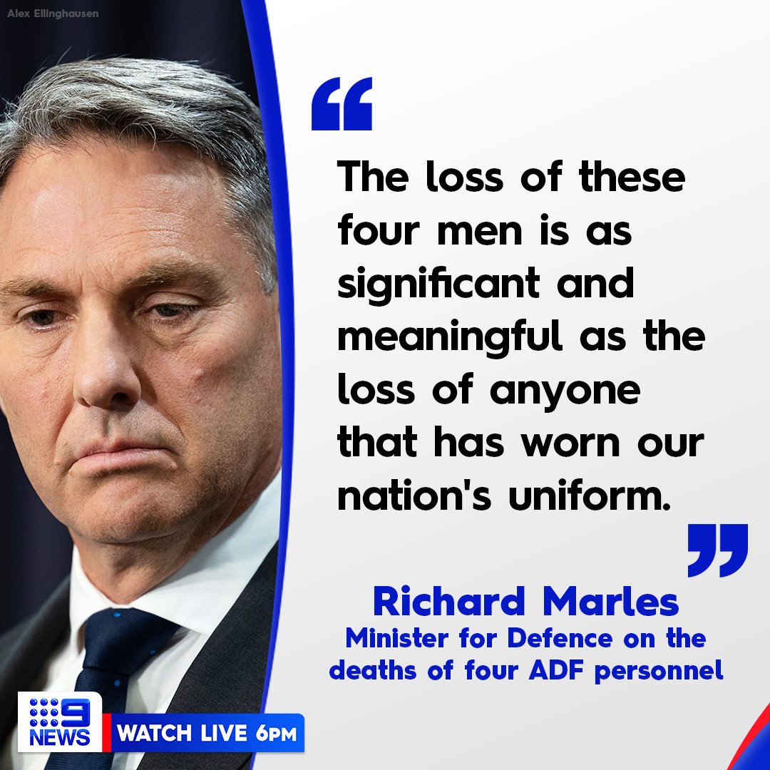 “They stand in the warm embrace of the entire nation."

Minister for Defence Richard Marles has offered his condolences to the families of four ADF personnel who were killed in a helicopter crash on Friday night.

LATEST: nine.social/hEw

#9News