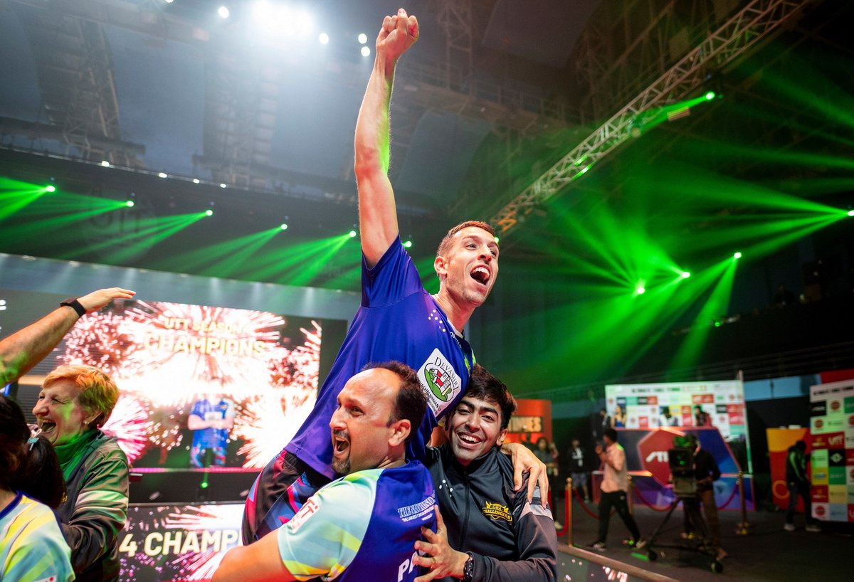 KhelNow's tweet photo. #GoaChallengers defeated defending champions #ChennaiLions in a stunning final to be crowned champions ๐ of Ultimate Table Tennis ๐ Season 4๏ธโฃ. ๐
๐ธ UTT
https://t.co/Hbf2im7r6r
#TableTennis #UTT #UltimateTableTennis https://t.co/CKsPhYDny3