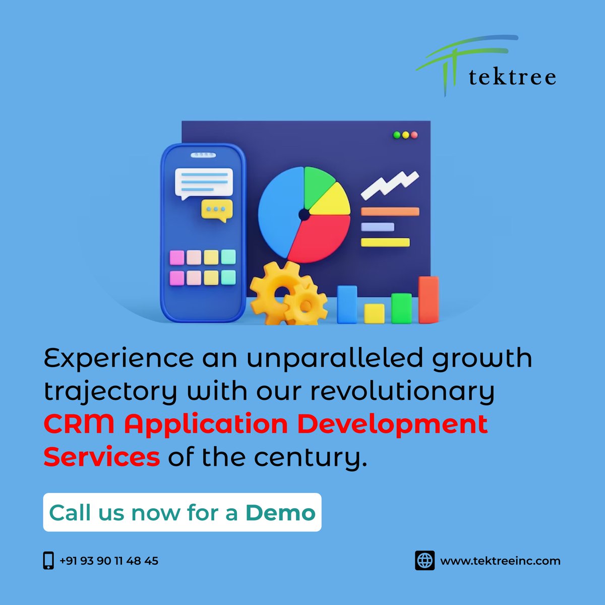 tektreeinc's tweet image. Revolutionize your businesses with our tailor-made services. Simplify your workflow and client management.
 Call us @ +91 93 90 11 48 45 or WhatsApp to wa.me/+919390114845 or check our website: tektreeinc.com
#crm #crmservices #crmapplications #customer #relations