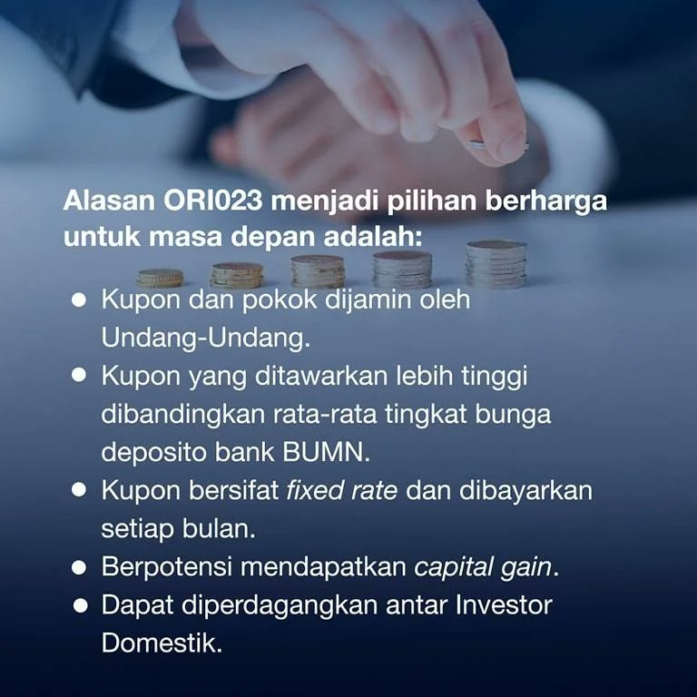 MedanBumn's tweet photo. ORI023, pilihan investasi untuk hidup bahagia. Dapatkan direct gift hingga Rp21 juta hanya untuk para Pribadi Terpilih BRI Prioritas dan Pribadi Istimewa BRI Private.

Masa penawaran hingga tanggal 20 Juli 2023. Lakukan pembelian melalui https://t.co/39cWL5cjlm. https://t.co/XA24Tcgeg8